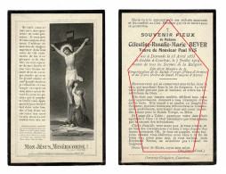 Celestine Bever Paul Nys Dixmude Diksmuide Kortrijk Courtrai 1914 Doodsprentje Bidprentje - Obituary Notices