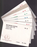 LIECHTENSTEIN 1980 Mi-Nr. 741-763 MK/MC 13-20 Kompletter Jahrgang 1980 - Cartoline Maximum