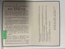 Devotie DP - Overlijden Karel Deneyer Wwe Pornel - Beersel 1884 - Ukkel 1954 - Obituary Notices