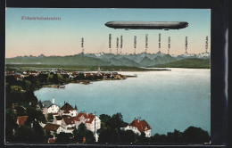 AK Friedrichshafen, Zeppelin über Dem Ort  - Luchtschepen