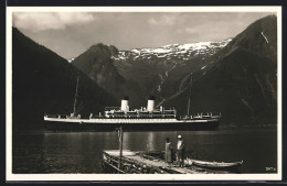 AK Passagierschiff MS Monte Sarmiento Im Sognefjord  - Steamers