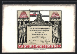 Künstler-AK Marine-Opfertag 1916  - Warships