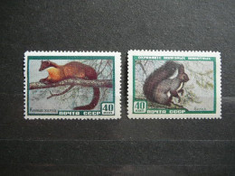 European Pine Marten Squirrels # Russia USSR Sowjetunion # 1959 MNH #Mi.2242/3 - Unused Stamps