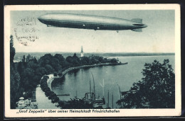 AK Friedrichshafen / Bodensee, Luftschiff Graf Zeppelin über Seiner Heimatstadt  - Airships