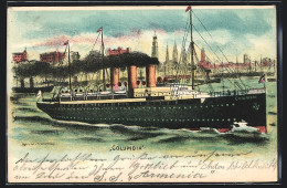 Künstler-AK Dampfer Columbia In Fahrt  - Steamers