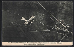 AK Deutsches Flugzeug über Französischen Stellungen  - 1914-1918: 1a Guerra