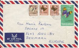 Tanzania Air Mail Cover Sent To Denmark 1975 Topic Stamps BUTTERFLIES - Tanzanie (1964-...)