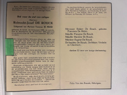 Devotie DP - Overlijden Robrecht De Rouck Echtg De Meijer - Aalst 1903 - Hekelgem 1954 - Obituary Notices