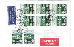 Saint Marin - Lettre Exprès De 1987 - Oblit San Marino - Exp Vers Kirchheim - Cachet De Mindelheim - Drapeaux - - Briefe U. Dokumente