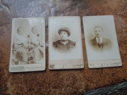 3 X  CDV  Carte Photo  Antique  /  Kabinetfoto  /  CDV Photo Card { 6,3 Cm X 10,3 Cm } - Alte (vor 1900)