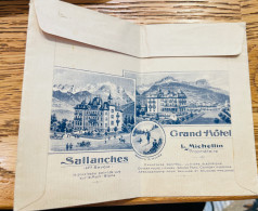 Enveloppe Illustrée Grand Hôtel Michollin Sallanches Plus Belle Vue Mont Blanc - Sallanches