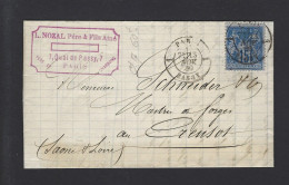 LETTRE FRANCE SAGE N° 90  PARIS 1880 - 1877-1920: Periodo Semi Moderno