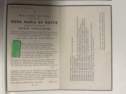 Devotie DP - Overlijden Irena De Ruyck Echtg Vermaercke - Petegem-Deinze 1901 - 1954 - Obituary Notices