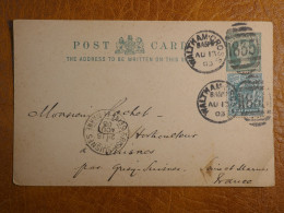 G24 GREAT BRITAIN  BELLE  CARTE ENTIER  1903 A SUISNES FRANCE  COLLECTION DEJA ! +AFF. INTERESSANT+++ - Stamped Stationery, Airletters & Aerogrammes