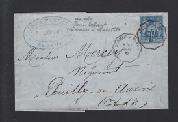 LETTRE FRANCE SAGE N° 90  ELBEUF 1882 - 1877-1920: Période Semi Moderne