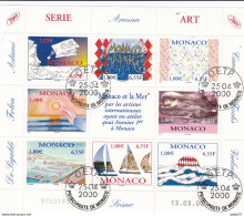 Monaco 2000 : Bloc Feuillet Avec Les N° 2240 à 2247 - "Monaco Et La Mer" Used - Blocs