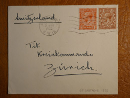 G24 GREAT BRITAIN  BELLE  LETTRE   1936  STREATHAM  A  ZURICH SUISSE +AFF. INTERESSANT+++ - Material Postal