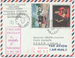 3 LETTRES PAR AVION PREMIERS VOLS 1967/69 AVEC TIMBRES TYPES TABLEAUX / DIVERS - Brieven En Documenten