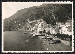 Cartolina Amalfi, Spiaggia E Porto  - Other & Unclassified