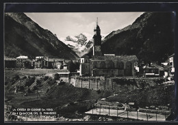 Cartolina Cogne, La Chiesa Ed I Ghiacchiai G Paradiso  - Altri & Non Classificati