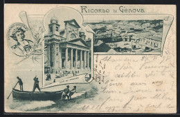 Cartolina Genova, Chiesa Dell Annunziata, Veduta Dalla Scuola Di Marina  - Genova (Genua)