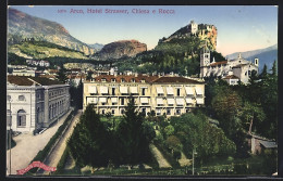 Cartolina Arco, Hotel Strasser, Chiesa E Rocca  - Otros & Sin Clasificación