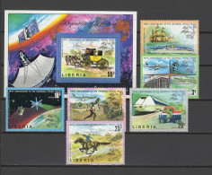 Liberia 1974 UPU Centenary, Space, Trains, Ships Set Of 6 + S/s MNH - U.P.U.