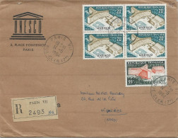 LETTRE RECOMMANDEE 1964 AVEC 5 TIMBRES UNESCO - Briefe U. Dokumente