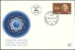 Israel FDC Cover 1956. Albert Einstein Physics Theory Of Relativity - Storia Postale