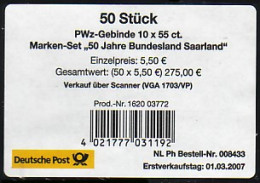 67 MH Saarland-Banderole Für 50 MH - 2001-2010