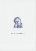 Schweden 2278 Astrid Lindgren - Als Schwarzdruck 2002, Nicht Frankaturgültig - Autres & Non Classés