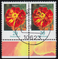 2471 Tagetes / Studentenblume 20 Cent - Waagerechtes Paar, VS-O BERLIN 4.9.08 - Used Stamps