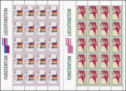 945-946 Zusammenarbeit Liechtenstein Und Costa, Kleinbogen-Satz ** - Unused Stamps