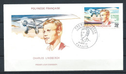 Polynésie - FDC 18/08/1977 - Charles Lindbergh Traversée De L'atlantique Nord - FDC