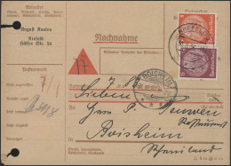 Nachnahmekarte MiF Hindenburg, Krefeld 30.8.36 Nach Boisheim - Covers & Documents