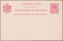 Postkarte P 24 Königin Wilhelmina 5 C. 1899, Ungebraucht ** / MNH - Postal Stationery