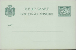 Postkarte P 25 Ziffer Doppelkarte 2 1/2 C. 1899, Ungebraucht ** / MNH - Ganzsachen