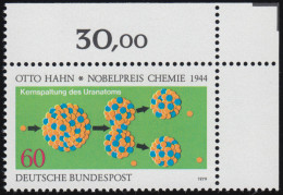 1020 Nobelpreisträger Physik Hahn  ** Ecke O.r. - Unused Stamps