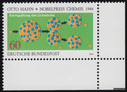 1020 Nobelpreisträger Physik Hahn  ** Ecke U.r. - Unused Stamps