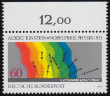 1019 Nobelpreisträger Physik Einstein ** Oberrand - Unused Stamps