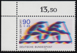 1010 Sporthilfe 90+45 Pf Zweier-Canadier ** Ecke O.l. - Unused Stamps