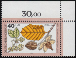 1024 Bäume 40+20 Pf Rotbuche ** Ecke O.r. - Unused Stamps