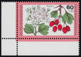 1026 Bäume 60+30 Pf Weißdorn ** Ecke U.l. - Unused Stamps