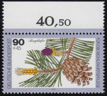 1027 Bäume 90+45 Pf Bergkiefer ** Oberrand - Unused Stamps