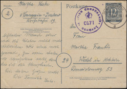 Zensur British Censorship 0871 Auf P 954 Von NEURUPPIN 3.5.47 N. Wedel/Holstein - Covers & Documents