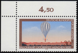 964 Jugend Luftfahrt 30+15 Pf ** Ecke O.l. - Unused Stamps