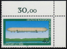 965 Jugend Luftfahrt 40+20 Pf ** Ecke O.r. - Unused Stamps
