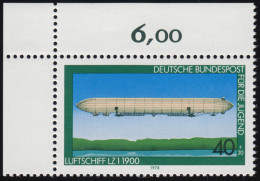 965 Jugend Luftfahrt 40+20 Pf ** Ecke O.l. - Unused Stamps