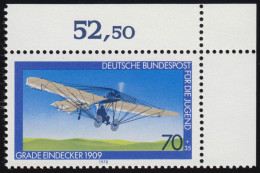 967 Jugend Luftfahrt 70+35 Pf ** Ecke O.r. - Nuevos