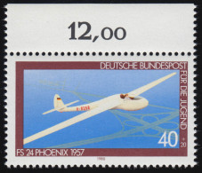 1040 Jugend Luftfahrt 40+20 Pf ** Oberrand - Unused Stamps